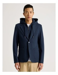 Hooded Sweat Jacket in Navy