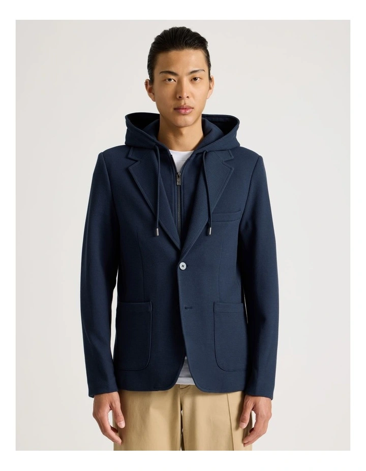 Hooded Sweat Jacket in Navy image 1