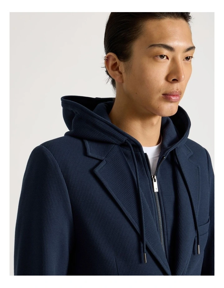 Hooded Sweat Jacket in Navy image 3
