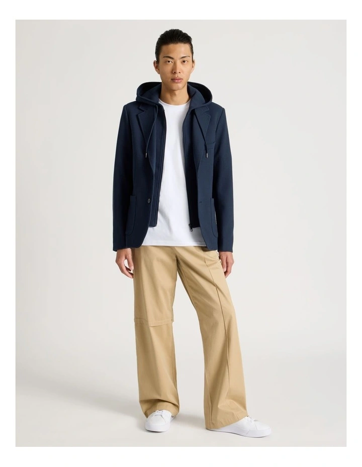 Hooded Sweat Jacket in Navy image 4