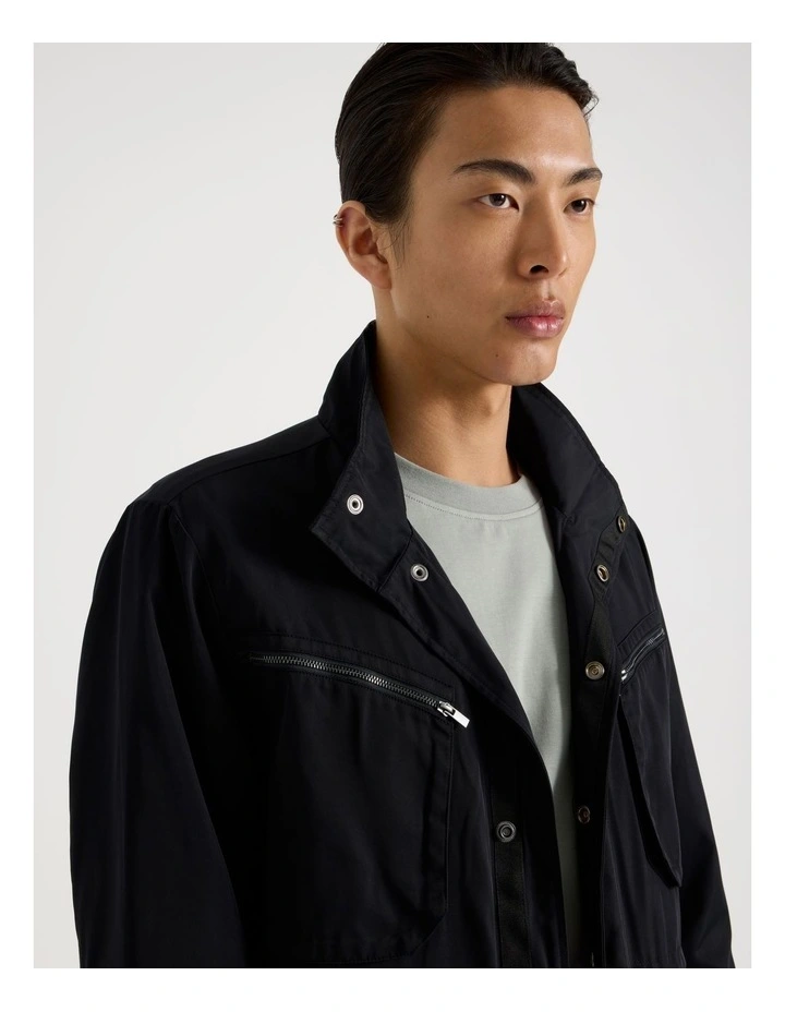 Double Pocket Parka Jacket in Black image 2