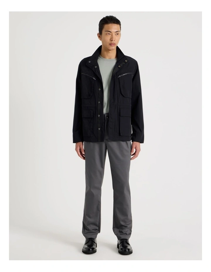 Double Pocket Parka Jacket in Black image 3