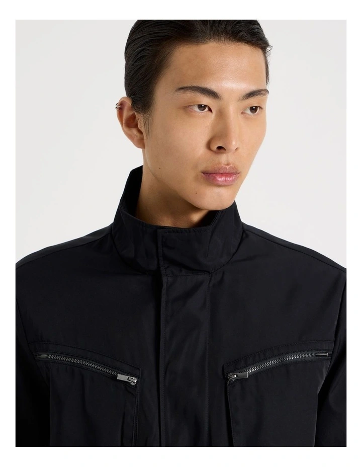 Double Pocket Parka Jacket in Black image 4