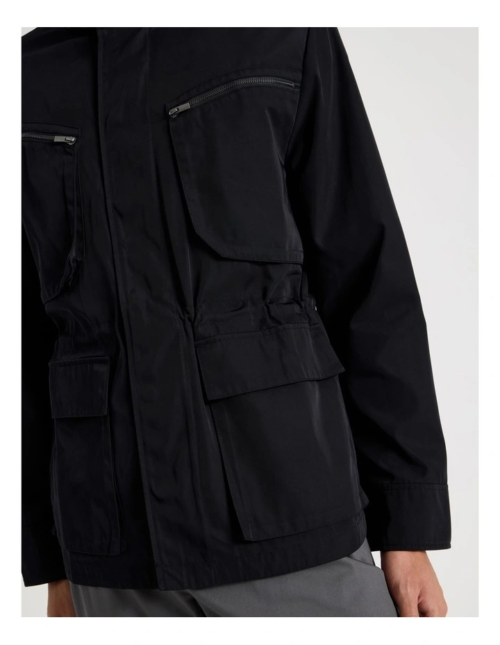 Double Pocket Parka Jacket in Black image 7
