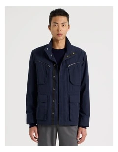 Double Pocket Parka Jacket in Navy