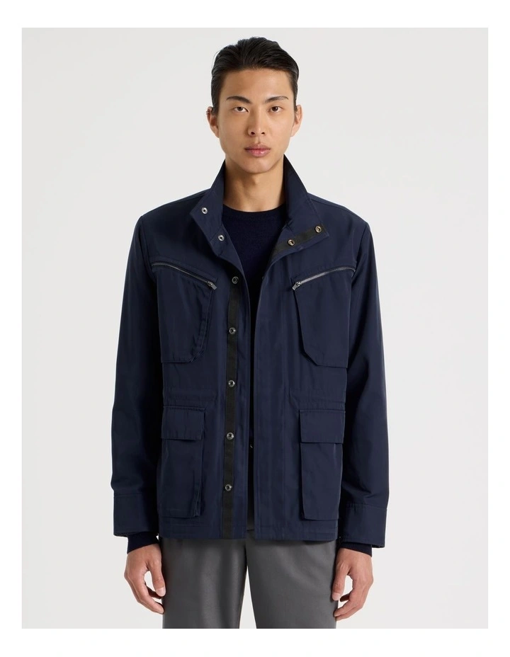 Double Pocket Parka Jacket in Navy image 1