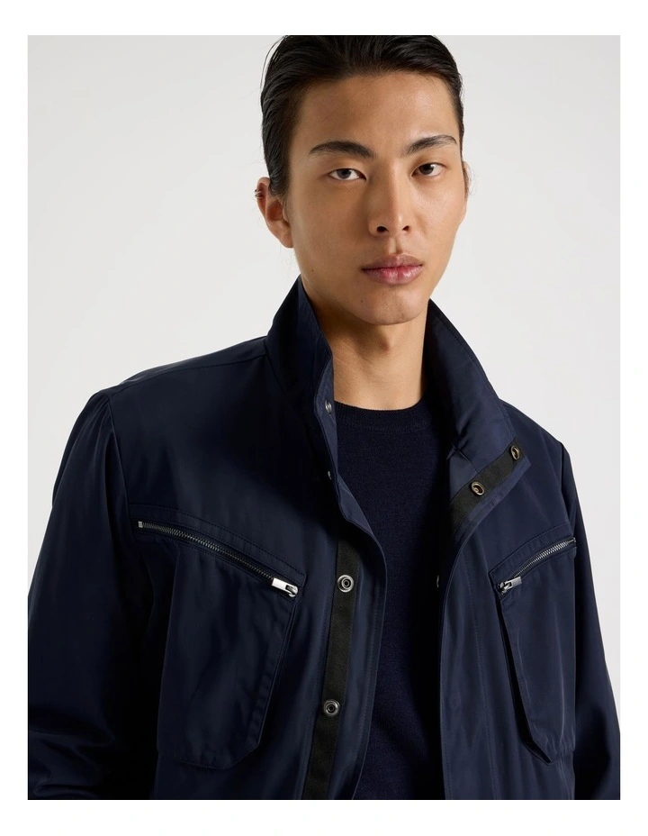 Double Pocket Parka Jacket in Navy image 3