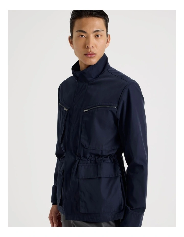 Double Pocket Parka Jacket in Navy image 4