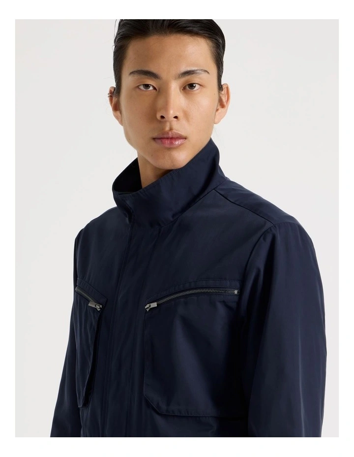 Double Pocket Parka Jacket in Navy image 5