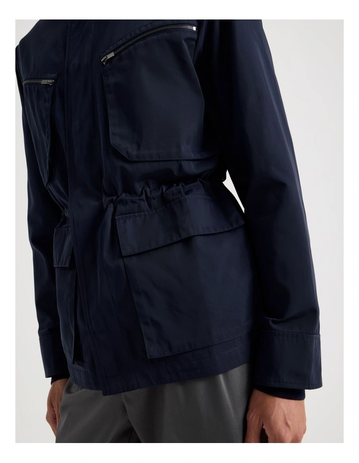 Double Pocket Parka Jacket in Navy image 7