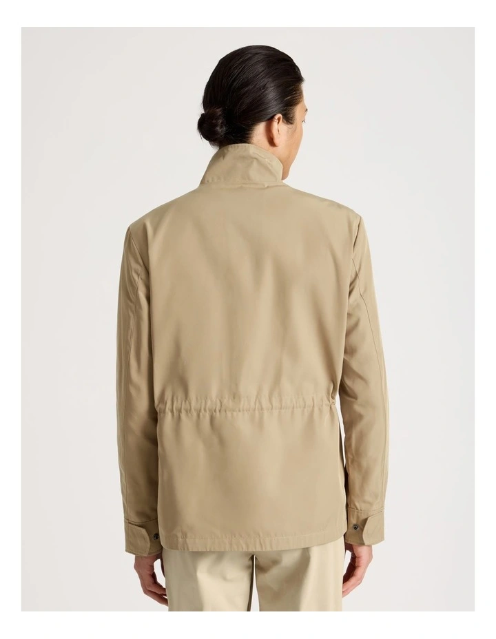 Double Pocket Parka Jacket in Beige image 6