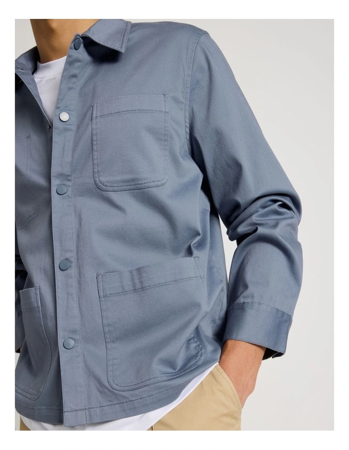 Cotton Canvas Jacket in Blue image 4