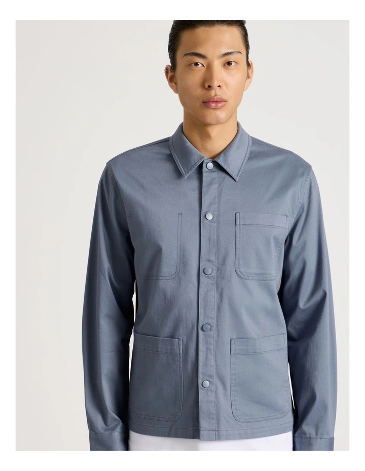 Cotton Canvas Jacket in Blue image 7