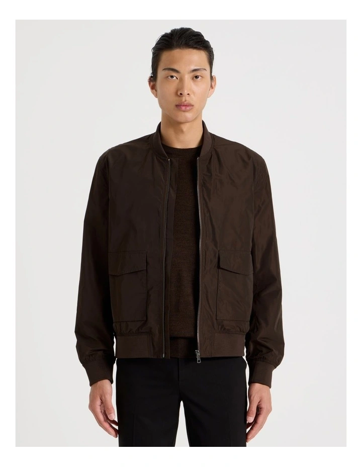 Double Pocket Bomber Jacket in Beige image 1