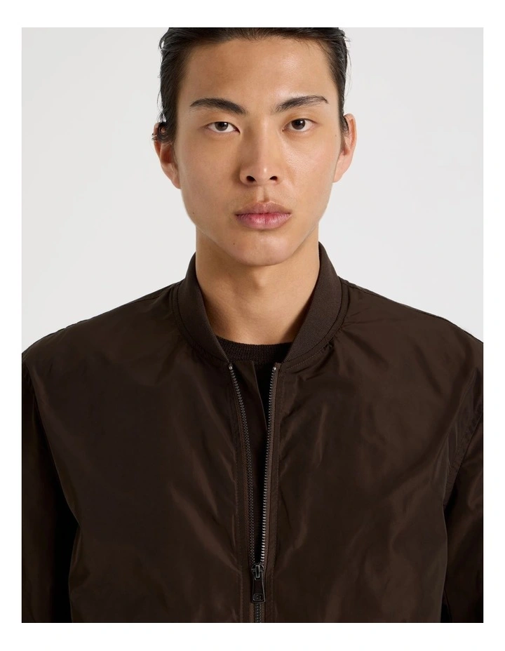 Double Pocket Bomber Jacket in Beige image 3