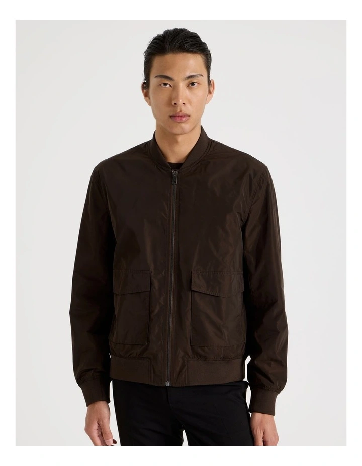 Double Pocket Bomber Jacket in Beige image 5