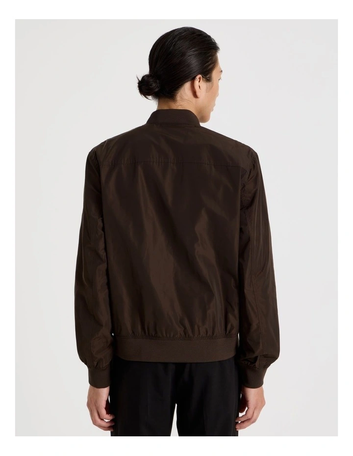 Double Pocket Bomber Jacket in Beige image 6