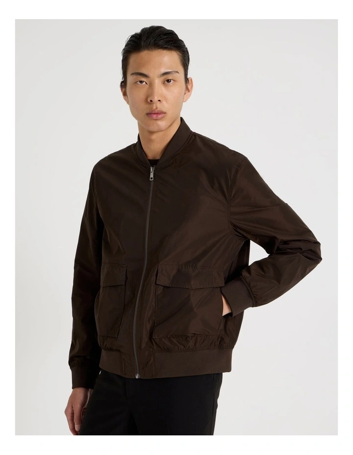 Double Pocket Bomber Jacket in Beige image 7