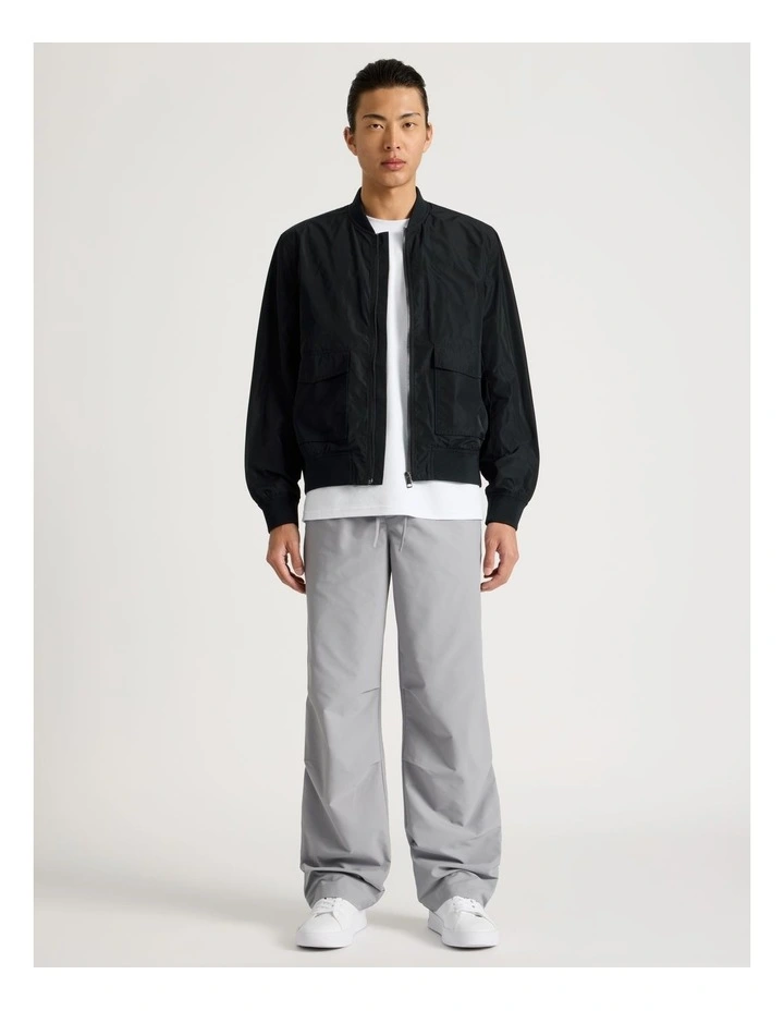 Double Pocket Bomber Jacket in Black image 2