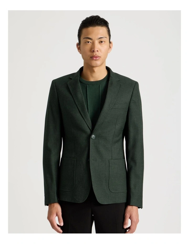 Single Breasted Blazer in Green image 3