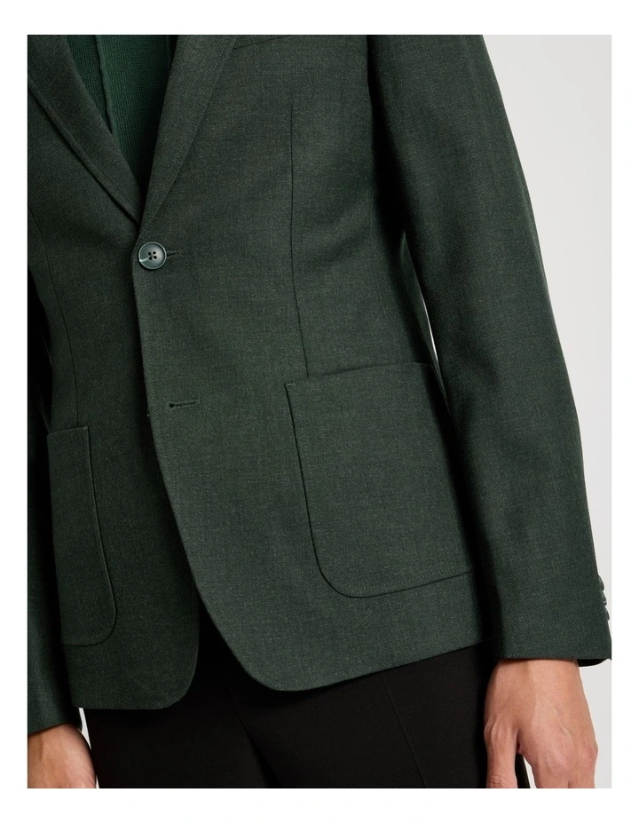Single Breasted Blazer in Green image 5