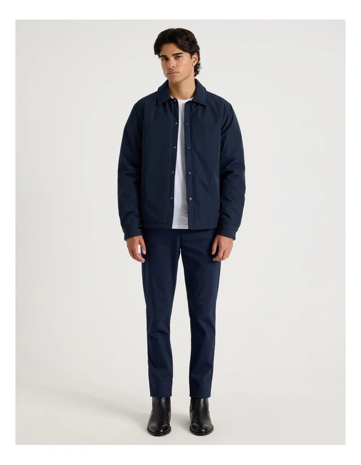 Contrast Cuff Collared Padded Jacket in Navy image 2