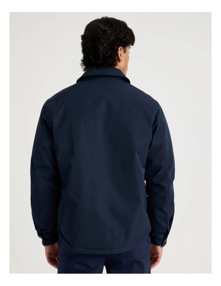 Contrast Cuff Collared Padded Jacket in Navy image 6