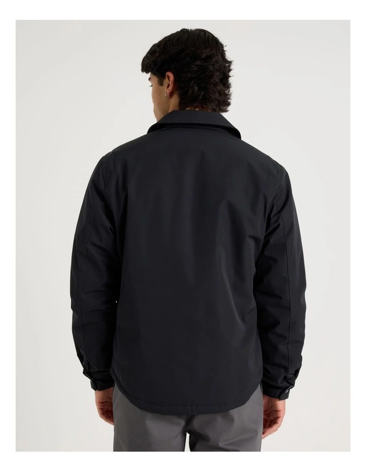 Contrast Cuff Collared Padded Jacket in Black image 6