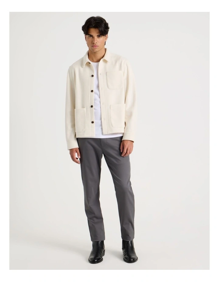 Flannel Shacket in Ecru image 2