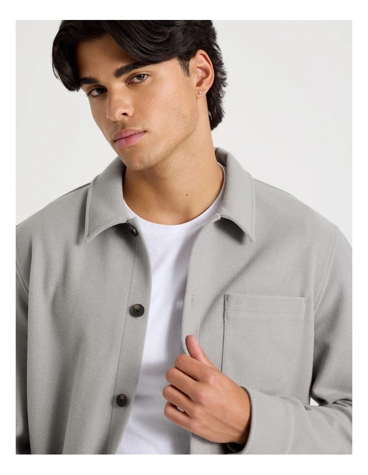 Flannel Shacket in Grey image 2