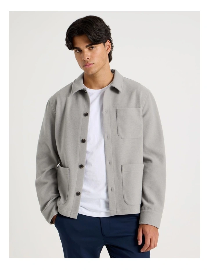 Flannel Shacket in Grey image 4