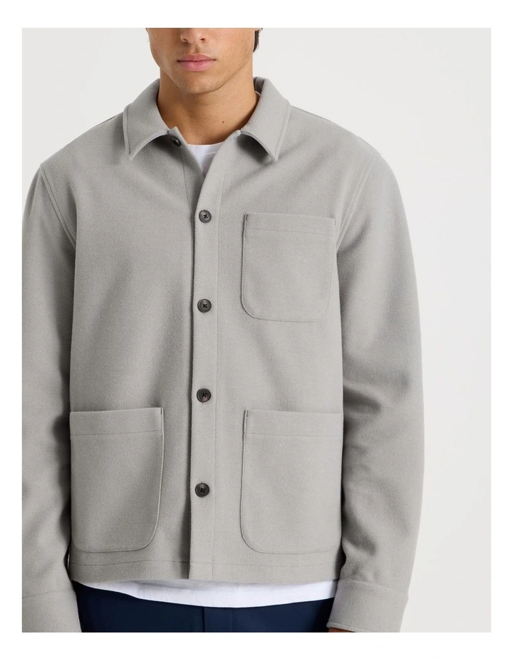 Flannel Shacket in Grey image 5