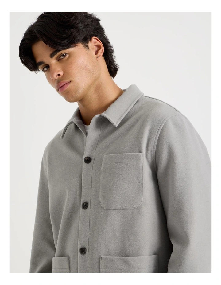 Flannel Shacket in Grey image 6
