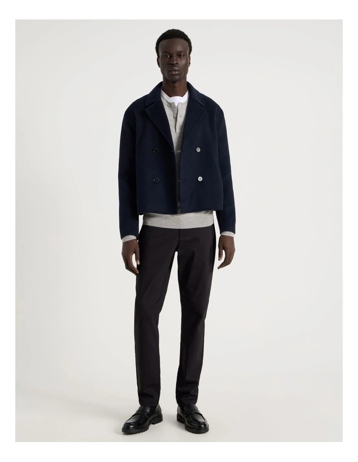 Double Faced Wool Blend Jacket in Navy image 2