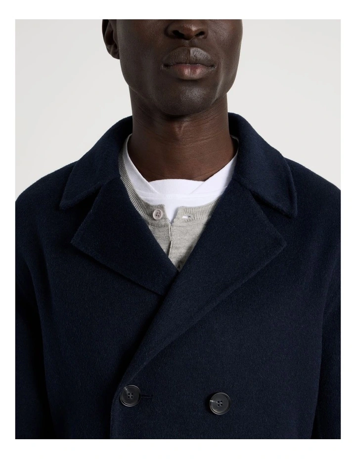 Double Faced Wool Blend Jacket in Navy image 4