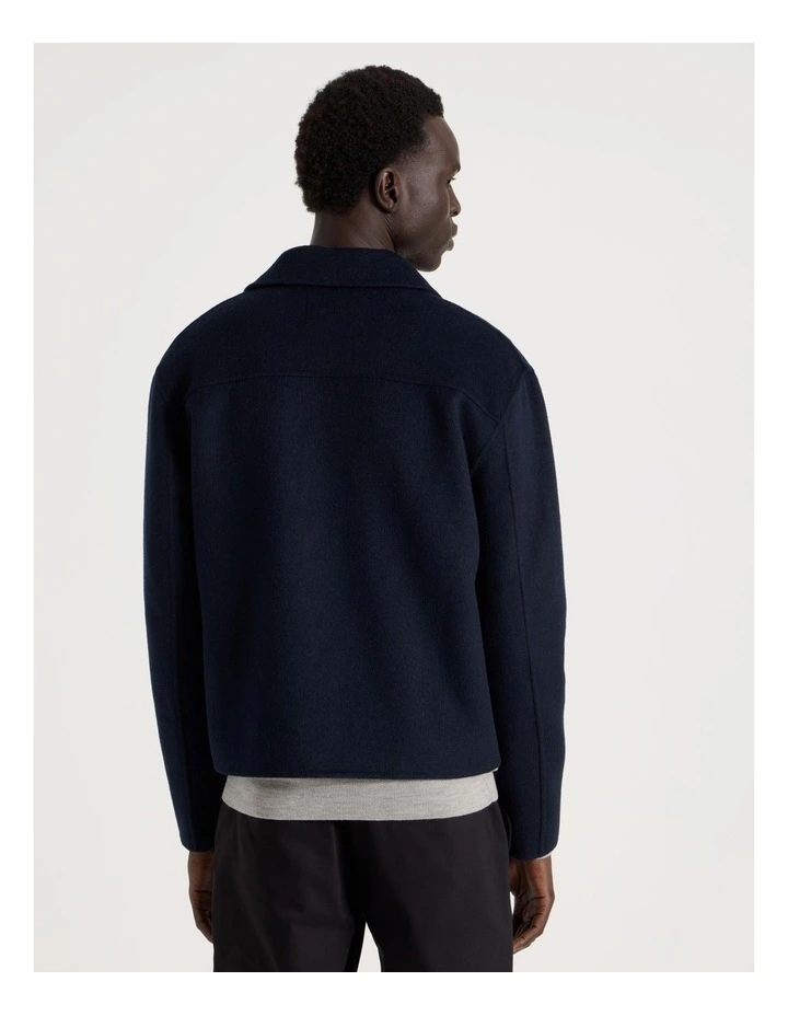 Double Faced Wool Blend Jacket in Navy image 6