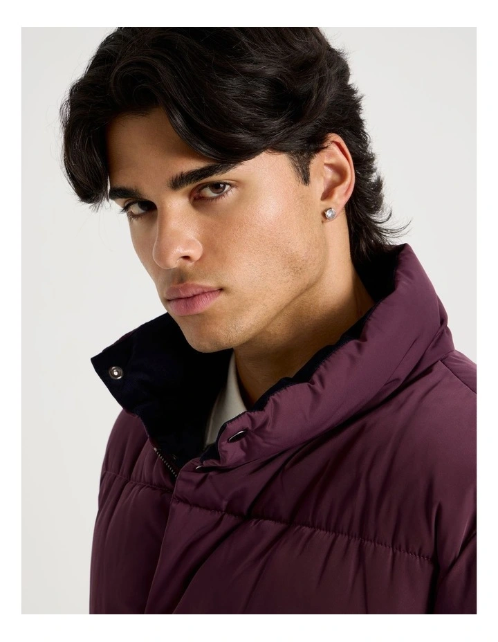 Puffer Jacket in Burgundy image 4