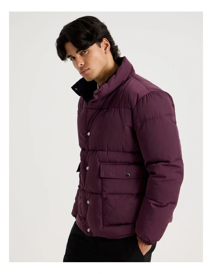 Puffer Jacket in Burgundy image 5