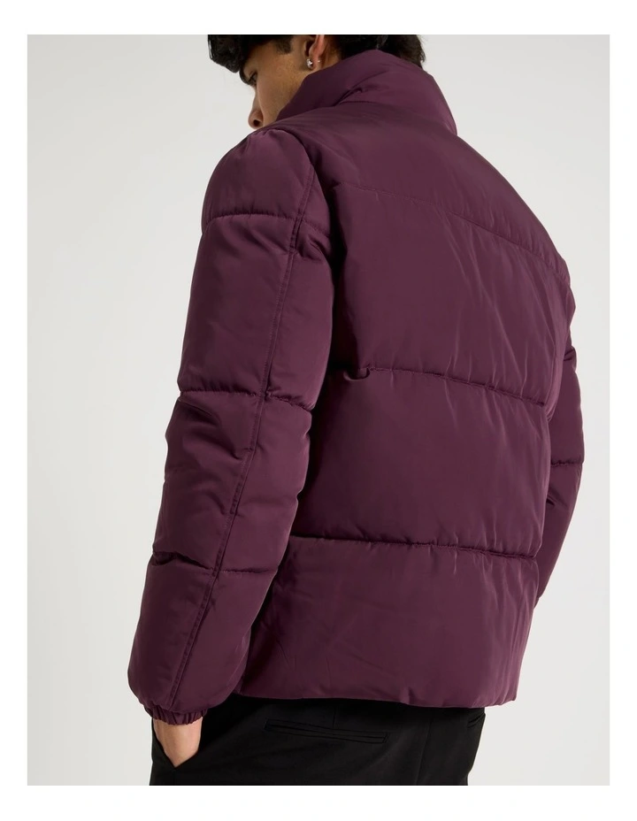 Puffer Jacket in Burgundy image 6