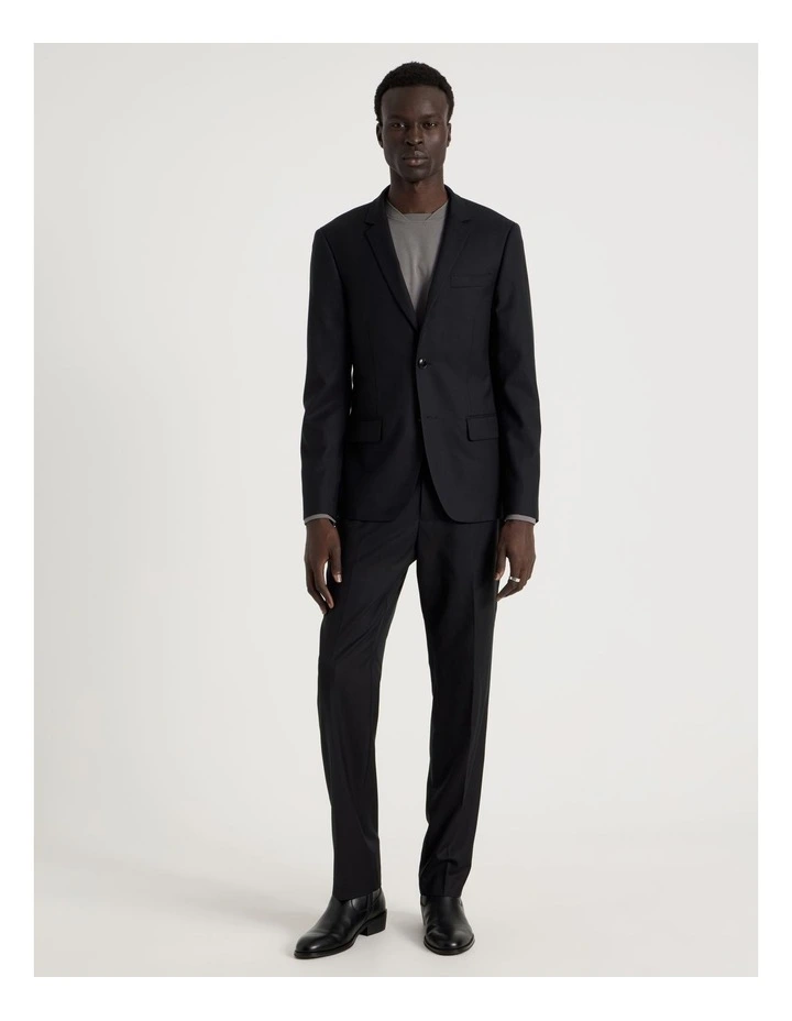 Single Breasted Wool Blazer in Black image 3