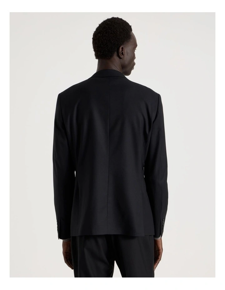 Single Breasted Wool Blazer in Black image 6