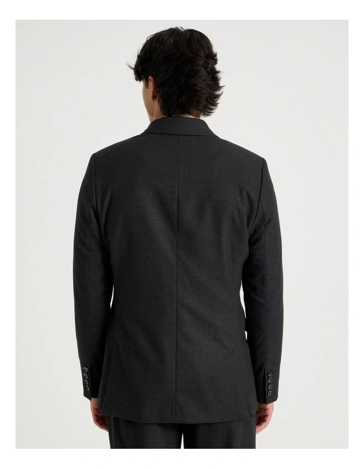 Single Breasted Flannel Blazer in Charcoal image 6