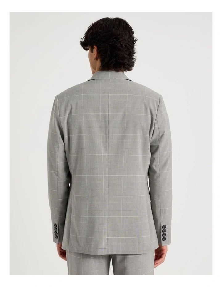 Single Breasted Check Blazer in Charcoal image 6