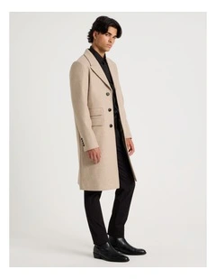 Longline Car Coat in Oatmeal