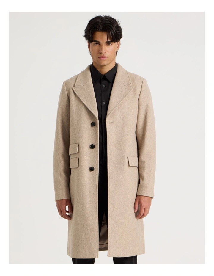 Longline Car Coat in Oatmeal image 2