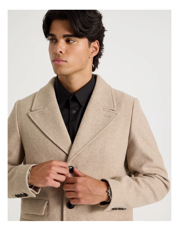 Longline Car Coat in Oatmeal image 3