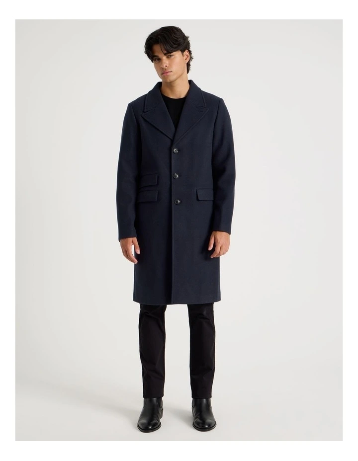 Longline Car Coat in Navy image 1