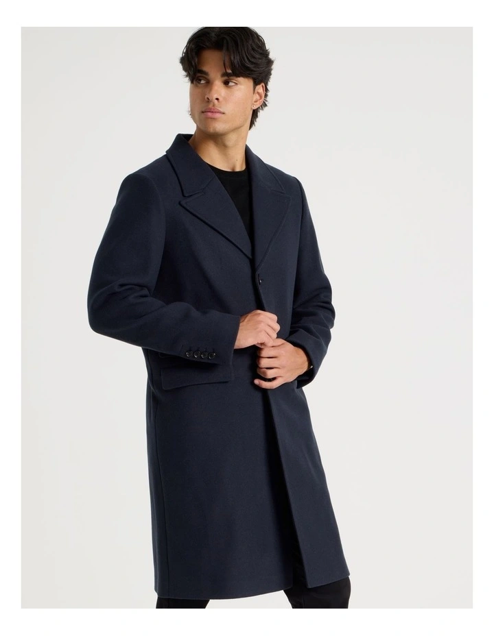 Longline Car Coat in Navy image 5