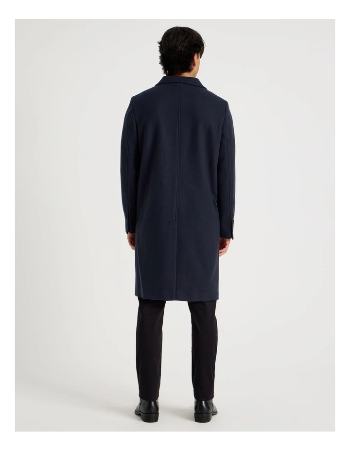 Longline Car Coat in Navy image 6