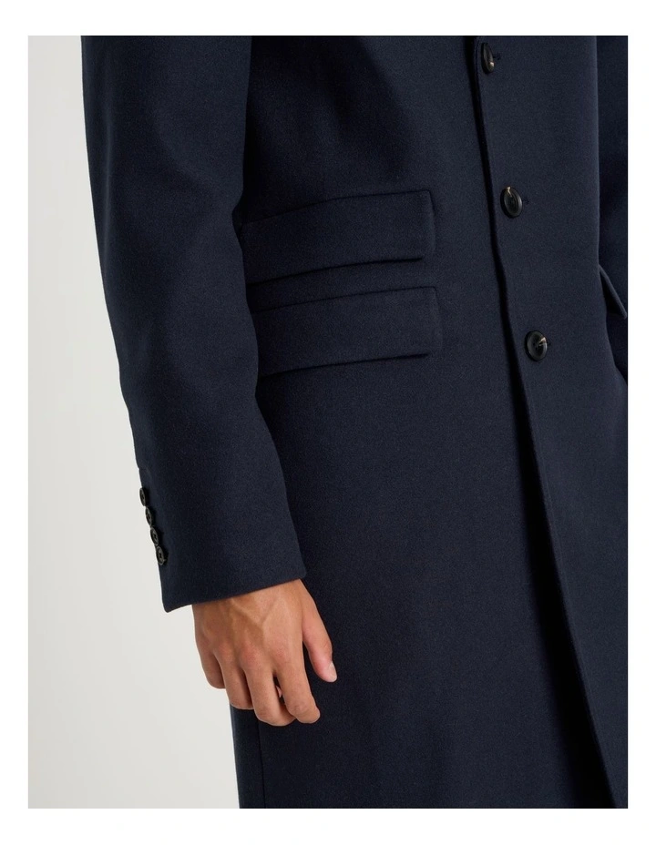 Longline Car Coat in Navy image 7